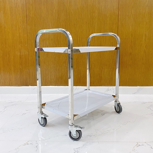 Xe đẩy inox 2 tầng